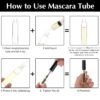 71eWffhf6qL._SL1500_.jpg 5 Pack 10ml Clear Refillable Eyelash Cream Container Empty Mascara Tube with Brush Wand for Castor Oil/Coconut Oil/Eyebrow Growth Serum, 5 Rubber Inserts, Black