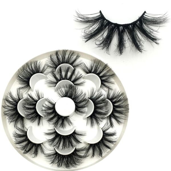 71ehGexJZL._SL1000_.jpg DAODER False Eyelashes 25mm Lashes Wispy Long 8D Mink Lashes Dramatic Volume Fluffy Eye Lashes Pack for Women 7Pairs Soft Reusable Fake Eyelashes