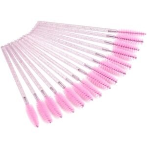 71ehqBgkBlS._SL1500_.jpg Tbestmax 100 Disposable Eyelash Brush Mascara Wands Spoolies for Eye Lashes Extension Eyebrow and Makeup Pink