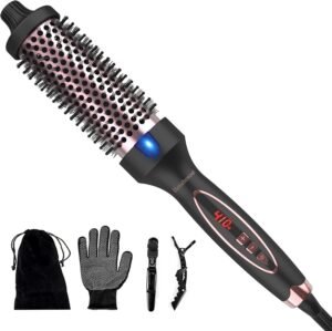 71epa85aoL._AC_SL1500_.jpg Betahouse Thermal Brush Curling Iron Brush, 1.5 Inch Heated Round Brushes for Blowout Look, 5 Heat Temps Hot Hair Curler Styler, Dual Voltage