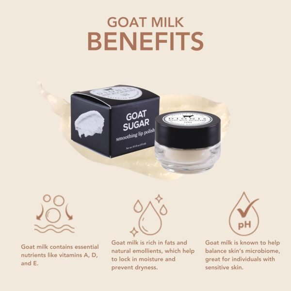 71euZZoQ2dL._SL1500_.jpg Dionis Goat Milk Sugar Lip Polish – Gentle Exfoliating Scrub for Soft Smooth Lips, Hydrating Clean Beauty Treatment Before or After Lipstick, Paraben-Free, Cruelty-Free, Made in USA – 0.5 oz Jar
