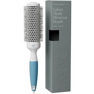 71ezFWNHtcL._SL1500_.jpg Professional Round Brush for Blow Drying - Small Ceramic Ionic Thermal Barrel Brush for Sleek, Precise Heat Styling and Salon Blowout - Lightweight Round Hair Brush (Barrel 1.3 inch, Bristle 2 Inch)