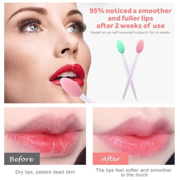 71f1SBpPxnL._SL1500_.jpg Lip Scrub Brush,Lip Scrubber Exfoliator,Double-Sided Silicone Lip Exfoliating Tool,Gentle Lip Exfoliator Scrubber Brush for Smooth,Soft,Bright,and Healthy Lips(2 PCS)