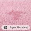 SHACOS Soft Fluffy Bathroom Runner Rugs Set of 3 Bath Mats with U Shape Toilet Rugs Non Slip Washable Bath Rugs Absorbent Bathroom Carpet for Shower Tub, Pink