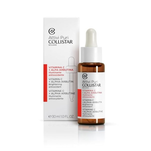 71fXMF7Pt9L._SL1500_.jpg Collistar Attivi Puri Vitamin C Serum + Alpha Arbutin Face Drops for Anti-Ageing Moisturising Effect, Also for Sensitive Skin, Free from Silicone, Alcohol and Dyes 30 ml