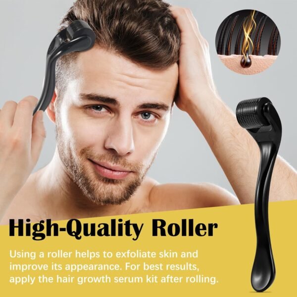2 Pack 5% Minoxidil Hair Growth Serum Kit, Minoxidil for Men Beard Growth Kit, Hair Regrowth Treatment for Scalp Hair Loss and Thinning, Biotin Hair Growth Serum & 5% Minoxidil Treatment