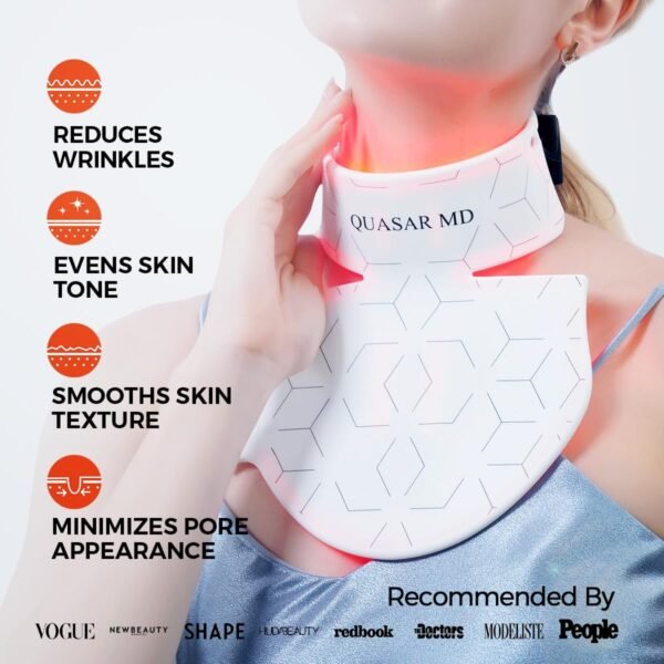 71fqyizUZJL._AC_SL1200_.jpg Neck & Décolleté Firming Beauty Device – LED Light Therapy Skin Tone and Texture Enhancement, 630nm and 830nm Dual Wavelengths Emission LED Device, Liquid Silicone