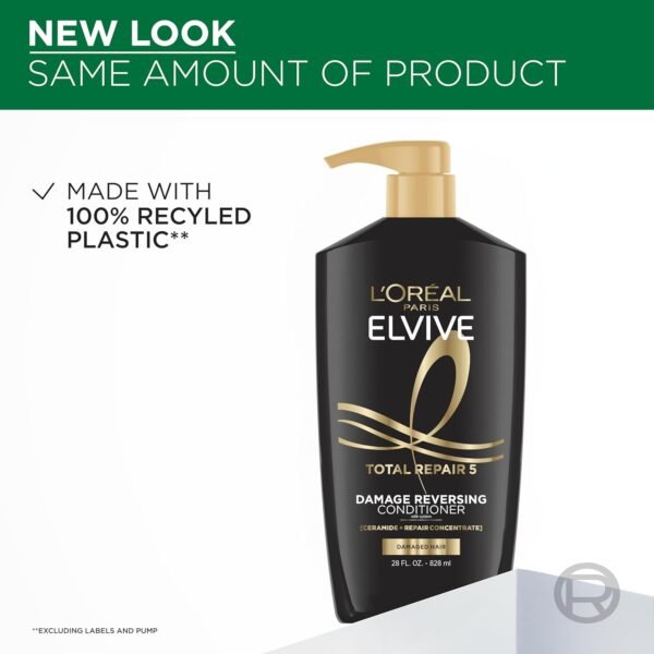 L'Oreal Paris Elvive Total Repair 5 Repairing Conditioner for Damaged Hair Conditioner with Protein and Ceramide for Strong Silky Shiny Healthy Renewed Hair 28 Fl Oz