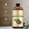 71g1Jqj6RL._SL1500_.jpg Handcraft Blends Cold-Pressed Organic Castor Oil in Glass Bottle - 16 Fl Oz - 100% Pure and Natural - Premium Grade Carrier Oil for Hair Growth, Eyelashes and Eyebrows - Hair and Body