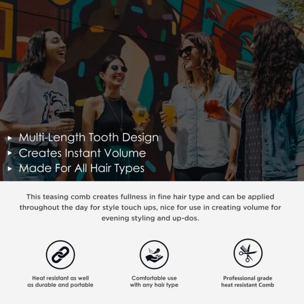 Spornette Little Wonder Rat Tail Comb - Hair Comb for Teasing, Backcombing & Sectioning - Adds Hair Volume to Fine & Thinning Hair - Heat-Resistant, Durable & Portable