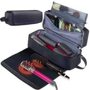 71g5gCiNvsL._SL1500_.jpg Hair Tools Travel Bag with Heat Resistant Mat Hair Styling Accessories Storage Case for Hair Dryer Flat Iron Straightener Curling Iron Haircare Accessories Travel Essentials for Women