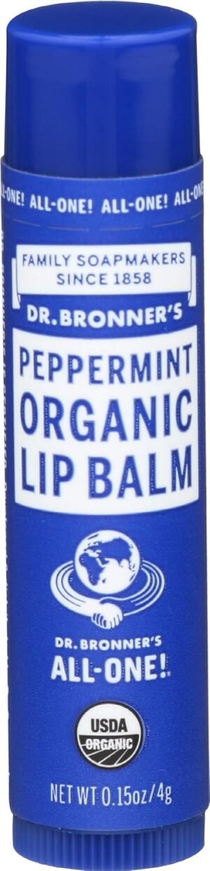 71gFnhw07jL._SL1500_.jpg Dr. Bronner's Organic Lip Balm Peppermint 0.15 oz