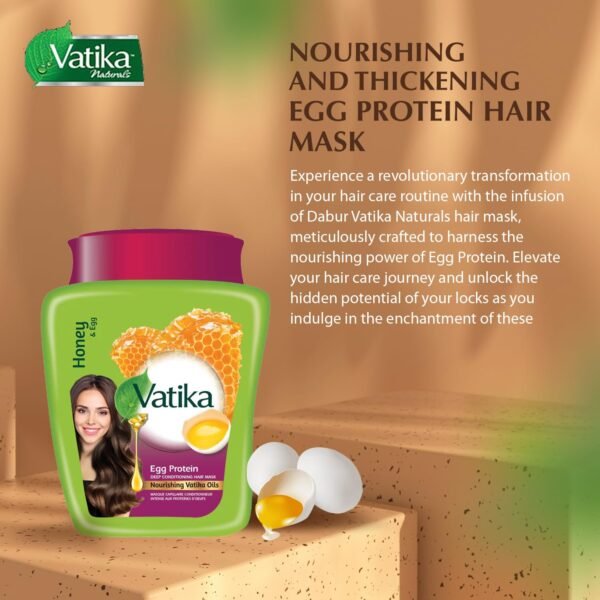 Vatika Naturals Hot Oil Hair Mask - Egg Protein & Multivitamin Treatment for Dry, Damaged Hair, Nourishing & Strengthening, Deep Conditioning for Soft, Smooth Hair - 500ml
