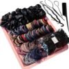 71gNSMoTfL._SL1500_.jpg YANRONG 755PCS Hair Accessories for Woman Set Seamless Ponytail Holders Variety Hair Scrunchies Hair Bands Scrunchy Hair Ties For Thick and Curly (Mix)