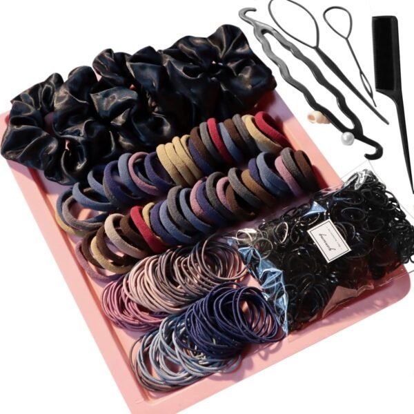 71gNSMoTfL._SL1500_.jpg YANRONG 755PCS Hair Accessories for Woman Set Seamless Ponytail Holders Variety Hair Scrunchies Hair Bands Scrunchy Hair Ties For Thick and Curly (Mix)