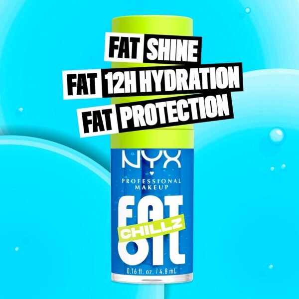 71gQut-yo1L._SL1500_.jpg NYX PROFESSIONAL MAKEUP Fat Oil Chillz, Moisturizing, Shiny and Vegan Tinted Lip Gloss - Polar Peppermint (Sheer Blue)
