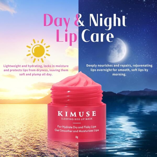 71gSpr-mufL._SL1500_.jpg KIMUSE Lip Mask, Lip Sleeping Mask: Moisturizing, Hydrating, Nourishing Lip Care Products, Vitamin C, Shea Butter & Antioxidants, Lip Mask Overnight Set for Dry Lip, Flaky