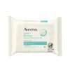 Aveeno Calm + Restore Unscented Makeup Remover Face Wipes, Fragrance Free Facial Cleansing Towelettes with Oat Extract & Calming Feverfew Leave Skin Feeling Soothed, Alcohol Free, 25 ct