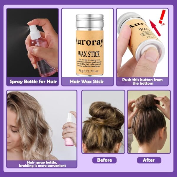 71gYtGTTS9L._AC_SL1500_.jpg auroray Hair Accessories for Girls, 1698 Pcs Hair Rubber Bands with Elastic Hair Ties Hair Clips Hair Wax Stick Spray Bottle Hair Styling Tools