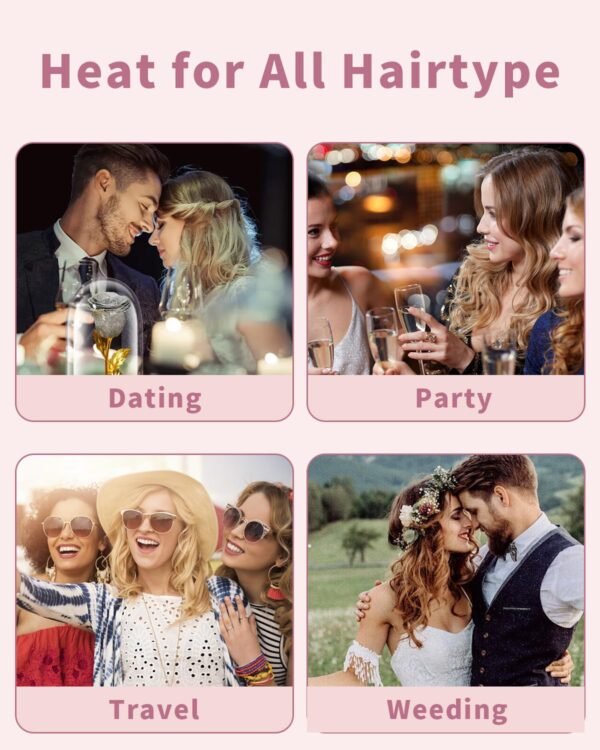 6 in 1 Curling Iron, Curling Wand Set with 3 Barrel Curling Iron and 5 Interchangeable Ceramic Curling Wand (0.35"-1.25”), Instant Heat Up 2 Temp Wand Curler, Include Heat Protective Glove & 2 Clips