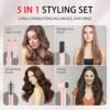 Hair Dryer Brush 5 in 1, JAOSOP Hair Styler, 110,000 RPM High-Speed Negative Ionic Hair Dryer Fast Drying, Professional Multi Blow Dryer Brush for Curling Volumizing Straightening Styling