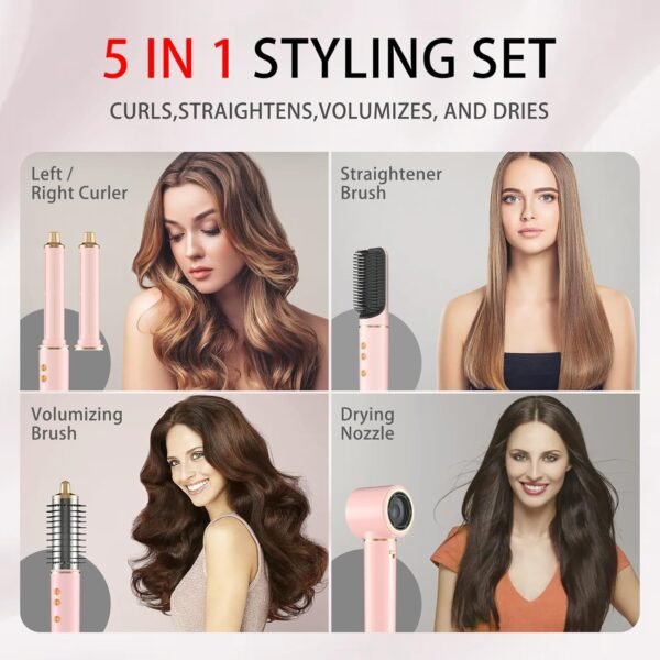 Hair Dryer Brush 5 in 1, JAOSOP Hair Styler, 110,000 RPM High-Speed Negative Ionic Hair Dryer Fast Drying, Professional Multi Blow Dryer Brush for Curling Volumizing Straightening Styling