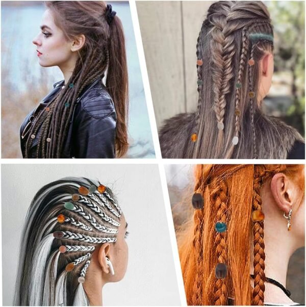 71gpeCkp5L._AC_SL1001_.jpg CHGCRAFT DIY 112Pcs African Hair Beads for Braids Jumbo Hair Styling Tool Kits Including Acrylic Beads Plastic Pin Bun Maker and 500Pcs Elastic Rubber Bands for Braiding Jewelry