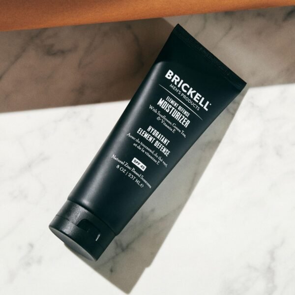 Brickell Men's Element Defense SPF45 Moisturizer for Men, Natural & Organic, Zinc Oxide Mineral Sunscreen, Hydrates and Protects Skin Against UVA/UVB Rays, 8 Ounce, Unscented