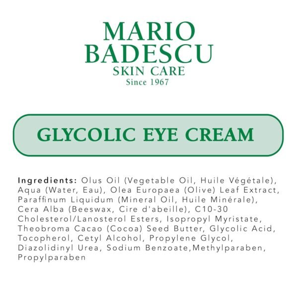Mario Badescu Eye Cream for Dark Circles and Puffiness – Hyaluronic, Caffeine or Glycolic – Hydrating, Firming and Anti Aging Overnight Under Eye Care Treatment for Fine Lines and Wrinkles