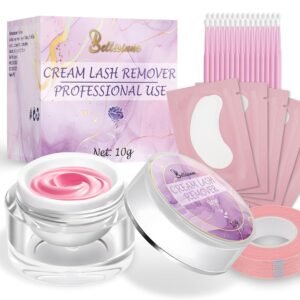 71hB1qa7QML._SL1500_.jpg Eyelash Remover for Extensions, Eyelash Extension Remover Rose Scent, Lash Remover for Lash Extensions with Eye Pads, Non-Irritating, No Residual Fast Remover Kit (10g)