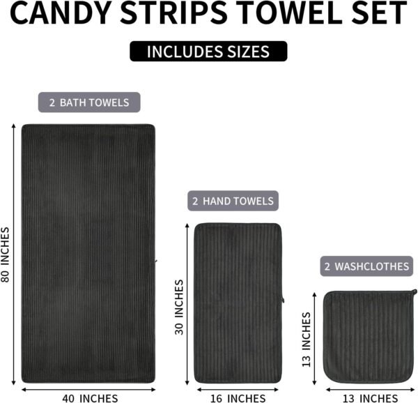 Extra Large Bath Towel Set of 6 (40"x80"),Oversized Bath Sheet Super Soft Highly Absorbent Microfibers Quick Dry Luxury Shower Towel for Bathroom Spa Gym Hotel Yoga (Charcoal Gray, 6Piece)