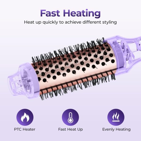 71hSgXhIFaL._SL1500_.jpg PRITECH Thermal Brush 1.5 inch, Heated Round Brush Creates Blowout Look, Ionic Curling Iron Brushes with Adjustable temperature, Dual Voltage Hair Styling Tool