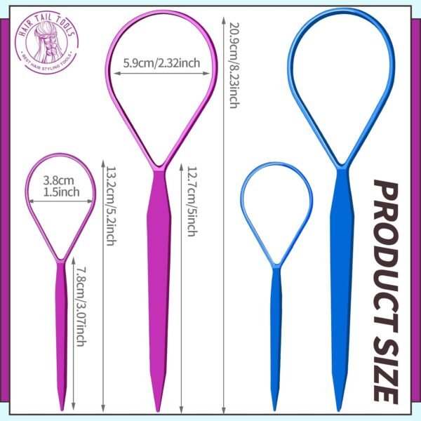 71hbNqNa6DL._SL1500_.jpg Teenitor 4pcs Pony Hair Tail Accessories, 2 Pairs French Braiding Tool, Turvy Styling Tool for Women Girls, Ponytail Pull Through Tool Purple/Blue