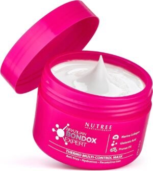 HAIR MASK FOR DAMAGED HAIR BRAZILIAN BONDOX TREATMENT 8.8oz Thermal Activated Mask for Dry Frizzy Hair | Formaldehyde Free Cruelty Free,Results for up to 1-3 months, Almond Hair Oil, Collagen seaweed