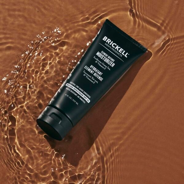 Brickell Men's Element Defense SPF45 Moisturizer for Men, Natural & Organic, Zinc Oxide Mineral Sunscreen, Hydrates and Protects Skin Against UVA/UVB Rays, 8 Ounce, Unscented