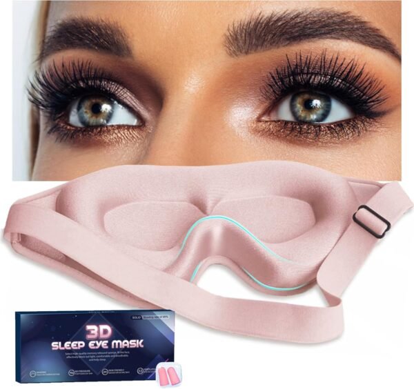71hfIhyhEgL._AC_SL1500_.jpg Sleep Mask for Women Eyelash Extension, Eye Mask for Lash Extensions No Pressure 3D Contoured Lash Extension Sleep Mask, Block Out Light Sleep Protector Eye Shade Cover for Travel Yoga Nap