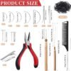 71hgFwFlfdL._AC_SL1500_.jpg Fedmut Hair Extension Tools Kit, 5 Colors 1000Pcs Micro Silicone Rings Beads with Hair Extension Remove Pliers, Pulling Hook, Threads, Needle for Hair Extensions Hair Styling