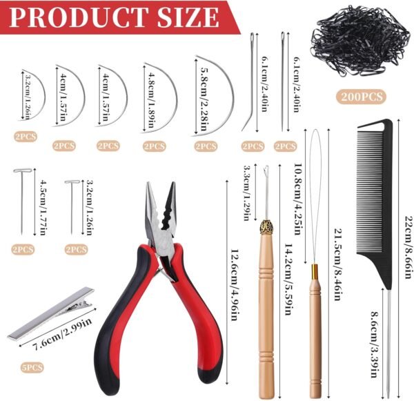 71hgFwFlfdL._AC_SL1500_.jpg Fedmut Hair Extension Tools Kit, 5 Colors 1000Pcs Micro Silicone Rings Beads with Hair Extension Remove Pliers, Pulling Hook, Threads, Needle for Hair Extensions Hair Styling
