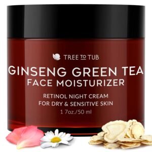 71i3KYsR8hL._SL1500_.jpg Tree to Tub Retinol Anti Aging Face Moisturizer for Dry & Sensitive Skin - Anti Wrinkle Hyaluronic Acid Facial Moisturizer, Vitamin A & E Night Cream for Women & Men w/Organic Aloe, Natural Ginseng