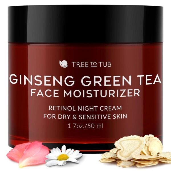 71i3KYsR8hL._SL1500_.jpg Tree to Tub Retinol Anti Aging Face Moisturizer for Dry & Sensitive Skin - Anti Wrinkle Hyaluronic Acid Facial Moisturizer, Vitamin A & E Night Cream for Women & Men w/Organic Aloe, Natural Ginseng