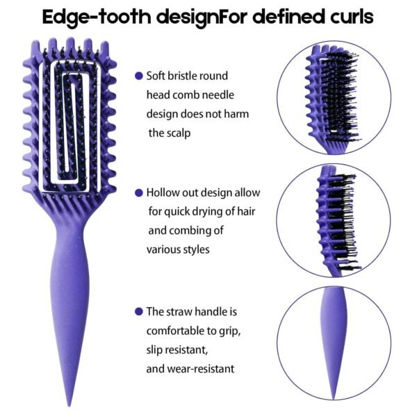 71i4DJJ9CoL._SL1500_.jpg Curly Hair Brush Candybrush Curl Defining Brush for Detangling Shaping and Defining Curls for Women, Men, Wet & Dry Hair (Purple)