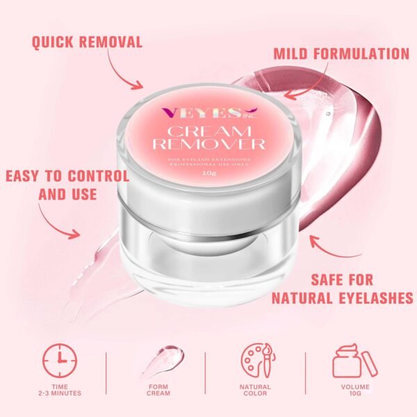 71i9-Ai3RcL._SL1500_.jpg VEYES INC Cream Lash Remover for Lash Extensions 10g Low Irritation Eyelash Glue Remover Lash Tech Supplies for Professional or Salon Use Peach