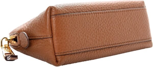 71i9JZX50tL._AC_SL1500_.jpg Prada Contenitore Caramel Brown Pebbled Leather Cosmetic Case Clutch Bag 1ND005