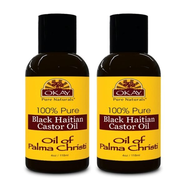 71iegIzungL._SL1500_.jpg Okay Pure Naturals Black Haitian Castor Oil - Castor Oil for Hair Growth for Men & Women, Moisture for Skin, Scalp, Eyelashes, Eyebrows - 4 oz Glass Bottle (Pack of 2)