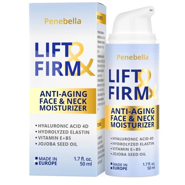 71ifK9yKywL._SL1500_.jpg Face & Neck Cream for Tightening and Firming - Hyaluronic Acid 4D, Vitamin E + B5, Elastin - Made in Europe - Lift & Firm Cream - Face Moisturizer Anti Aging Treatment for All Skin