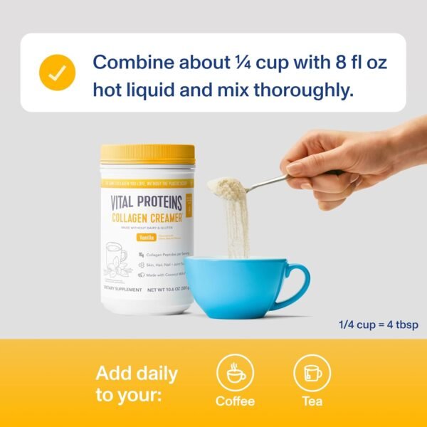 71jIfW-sfyL._SL1500_.jpg Vital Proteins Collagen Peptides Powder - Vanilla Protein Coffee Creamer for Hair, Skin & Nails Support