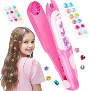 Hair Gem Stamper Kit, Bling Hair Jewels for Girls Toys, Hair Styling Tool with Reusable Shining Diamonds, Birthday Gifts Toys for Girls