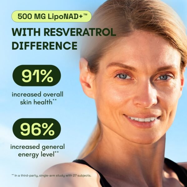 NMNH Supplement Alternative – Liposomal NAD + Resveratrol – High Purity NAD Supplement for Energy, Focus & Anti-Aging – 60 Capsules