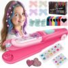 Hair Gem Stamper Kit with Temporary Hair Chalk, Gem Stapler for Hair, Hair Jewel Stamper for Girls Toy, Washable Hair Chalk Bedazzler Kit for Girl, Reusable Hair Styling Tool for Ages 6-12 Girls