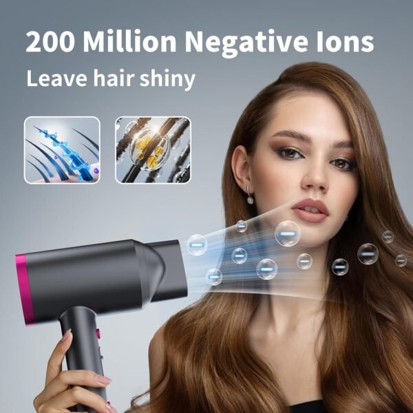 71jlXwl9zkL._AC_SL1500_.jpg Ionic Hair Dryer with Diffuser, Powerful 1800W Blow Dryer for Women & Men, Fast-Drying Hair Dryer with Nozzle for Home, Salon, Travel